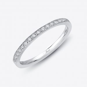 Pave Set Milgrain Edge Diamond Wedding Ring - ACE018
