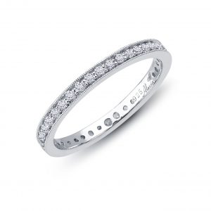 Pave Set Milgrain Edge Diamond Wedding Ring - ACE020