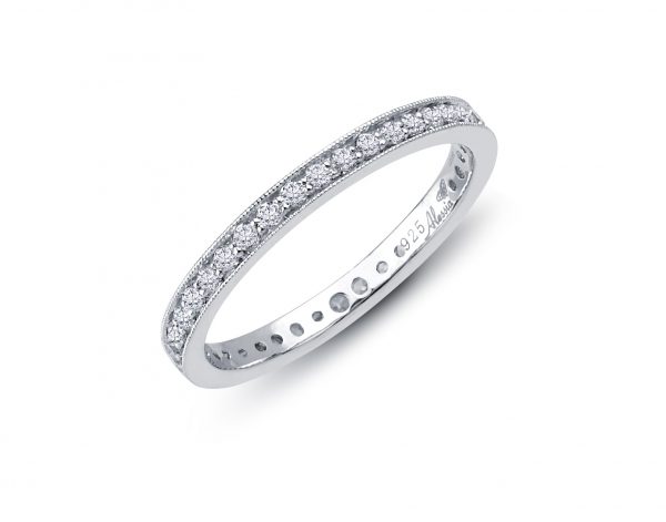 Pave Set Milgrain Edge Diamond Wedding Ring - ACE021