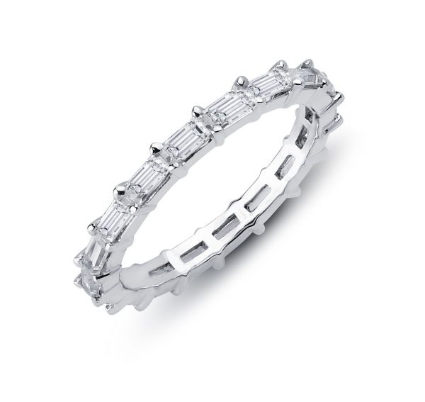 Claw Set Baguette Diamond Wedding Ring - ACE028
