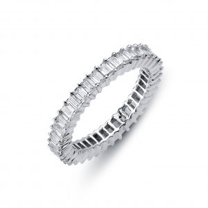 Claw Set Baguette Diamond Wedding Ring - ACE029