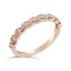 Art Deco Petal Diamond Wedding Ring - CR3670