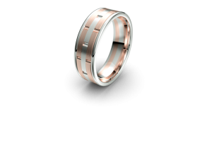 Infinity Mens Wedding Band with Alternating Brick Pattern - IN1022