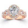 Oval Cut Diamond Halo Engagement Ring - CRO226